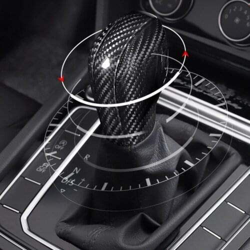 Gear Shift Knob Head Cover Cap Trim for Volkswagen VW CC Golf MK6 MK7 Passat For Seat Leon Gear Head Carbon Fiber