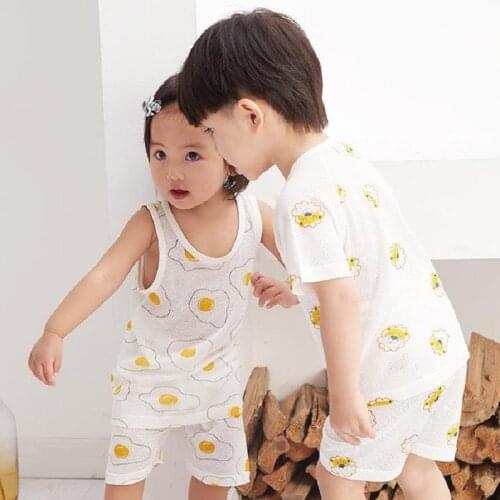 Summer Children Clothing Sets Cotton Mesh T-shirt +pants Baby Suits Newborn Boy Clothes Toddler Boys Girls Outfits Suits