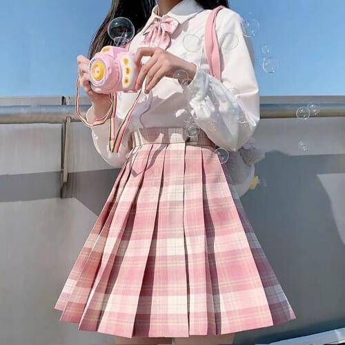 Fashion Women Plaid Pleated A-Line Skirt Anti-Burnout High Waist Short Skirt Mujer 2021 Clothing Harajuku skirts womens mini