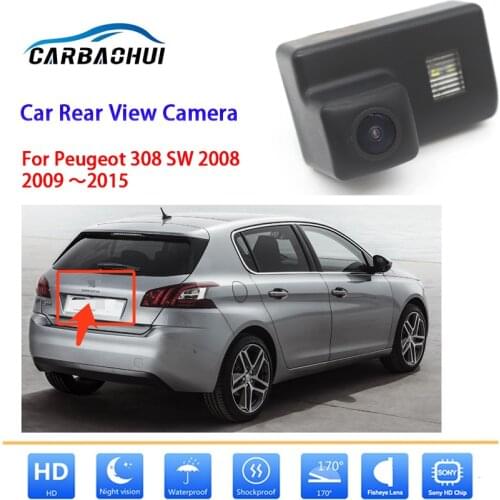 New ! Car Rear View Camera For Peugeot 308 SW 2008 2009 2010 2011 2012～ 2015 CCD HD Reverse Parking camera license plate camera