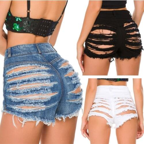 New Woman Shorts Denim Summer Short Feminino Plus Size High Waist Irregular Denim Casual Jeans Hole Denim Shorts
