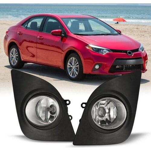 Car Front Bumper Clear Lens Pair Fog Light Lamp+Wiring+Switch Assembly for Toyota Corolla 2014-16 Accessories