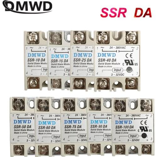 Industrial Solid State Relay SSR DA with Protective Flag SSR-40DA DC control AC Heat sink SSR-10DA SSR-15DA SSR-25DA