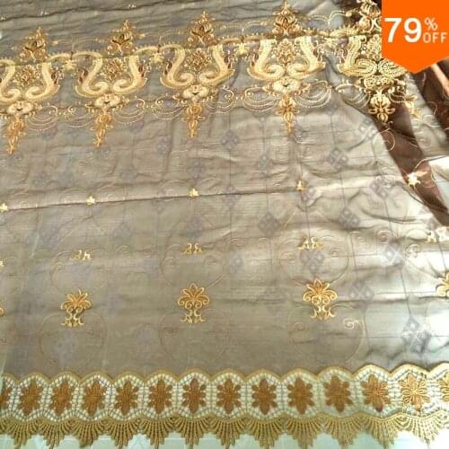Net curtains tulle Golden firanki luxury Jacquard kichen Romantic kitchen yarn net tull Voile string curtain tulle sheer curtain