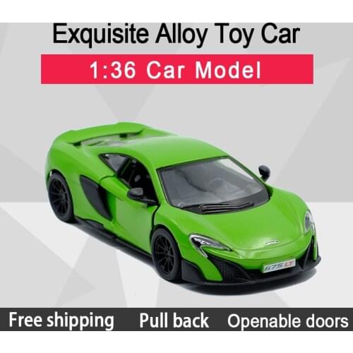 Kinsmart 1:36 McLaren 675LT Sports Car Alloy Diecast Car Model Toy With Pull Back For Kids Gifts Toy Collection