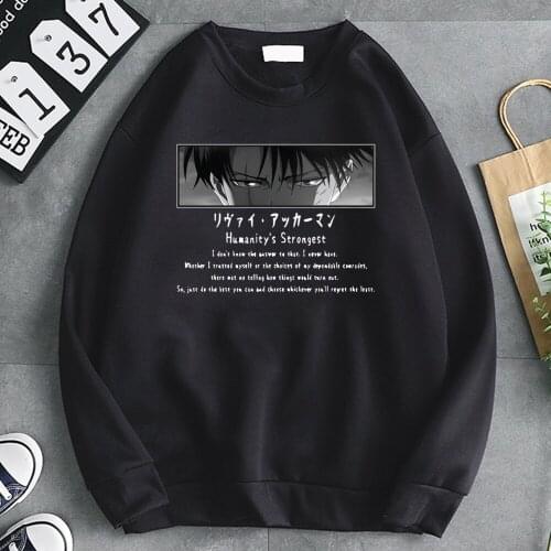 Attack On Titan Print Harajuku Long Sleeve Sweatshirts Man Fashion Spring Autumn Fleece Hoodies Homme Casual O Neck Streetwear