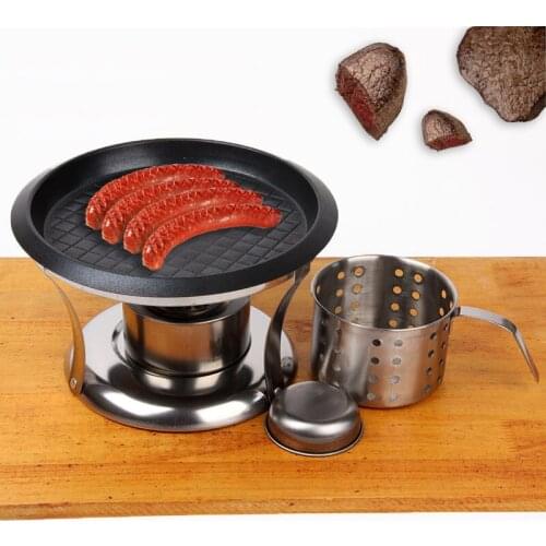 Capmping BBQ Grill Portable Outdoors Stainless Steel&Iron Barbecue Roasting Brazier Cooking Tools Hiking Picnic Mini Cookware