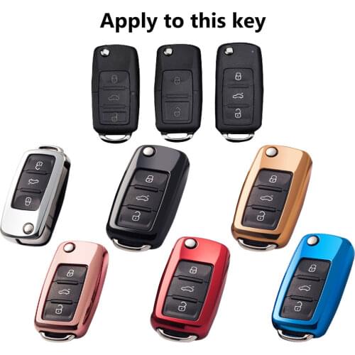 Smart TPU Soft Protective key Case Shell Cover for VW Golf GTi Polo Jetta Passat Sharan Superb Citigo Altea Seat Leon SkodaYeti