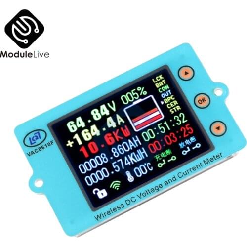 VAC8610F 500V 100A 200A 500A Wireless Voltage Meter Voltmeter Ammeter Solar Battery Charging Coulometer Capacity Power Detector