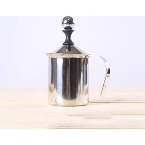400cc Cappuccino Japanese Style Double-layer Stainless Steel Hand Milk Frother, Milk Frother, Coffee Utensils