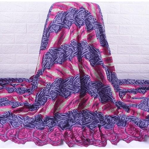 Zhenguiru High Quality Swiss Voile Lace Fabric Cotton African Fabric Bright Diamond Nigerian Fabric For Women Party Dress A2033