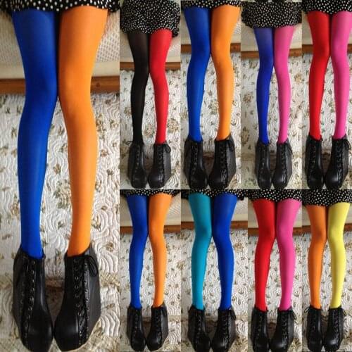 Women Patchwork Footed Tights Stretchy Pantyhose Stockings Elastic KLL Two Color Solid Stocking