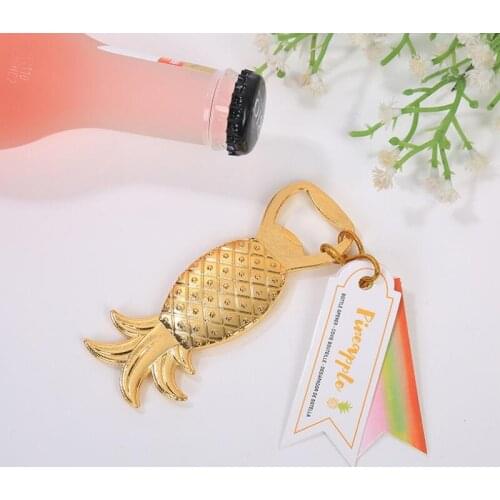 Golden Pineapple Shape Beer Wine Bottle Opener Kitchen Barware Tool For Wedding Party Supplies LX7666