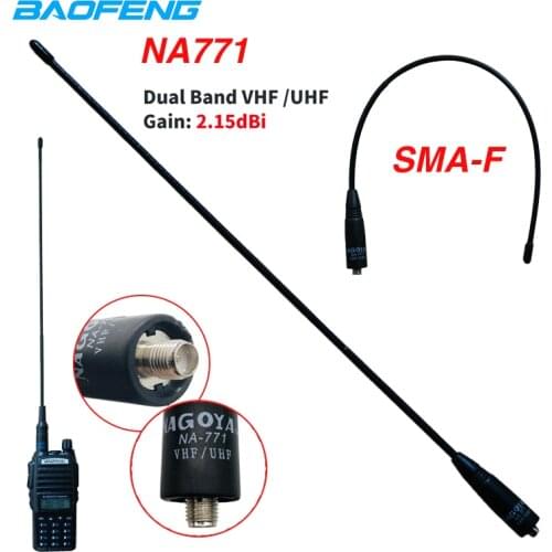 10W Original NAGOYA NA-771 Antenna SMA-F Female Dual Band VHF UHF High Power Gain Antenna For Kenwood Baofeng UV-82 UV-5R bf888S