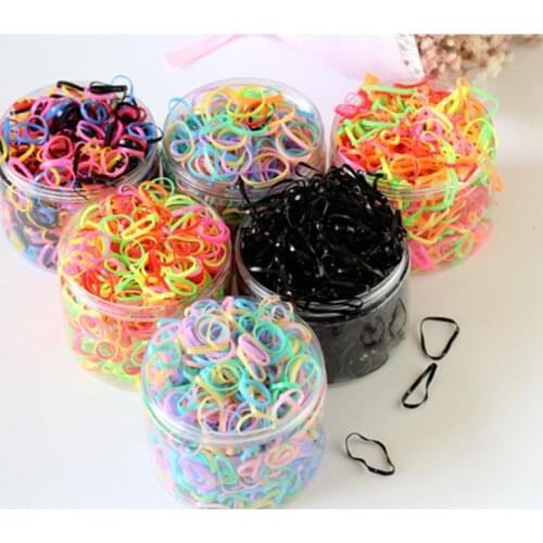 1000PCS Cute Girls Colourful Ring Disposable Elastic Hair Bands Ponytail Holder Rubber Band Scrunchies Kids Hair Accessories