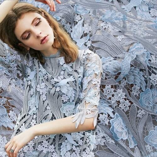 127cm x50cm high quality colorful water soluble chemical embroidery fabric handmake DIY lace wedding fashion women dress