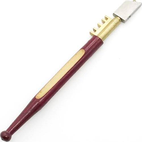 17.5mm Portable Glass Cutter Professional Diamond Tipped Glass Cutter Pencil Window Glass Craft Cutting Knife Wooden Handle Tool