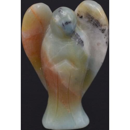 2 Inch Natural Amazonite Gems Carving Angel Lucky Crafts Stone Figurine Chakra Healing Reiki Stone