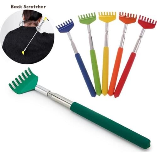 2pcs Stainless Steel Back Scratcher Practical Telescopic Adjustable Size Extend Itch Aid Massage Tools Hackle Itch Massage Claw