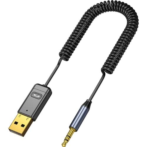 2-in-1 Audio Transmitter Receiver USB Wireless Adapter Car AUX Interface Hands Free Call Function