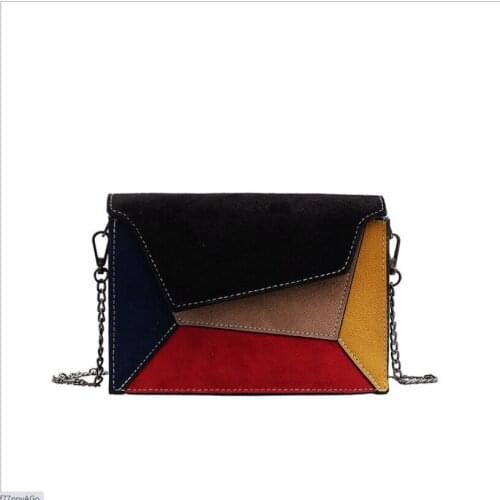 2021Yogodlns Retro Matte Patchwork Crossbody Bags for Women small Chains Strap Shoulder Bag Lady Small Flap criss-cross Bag