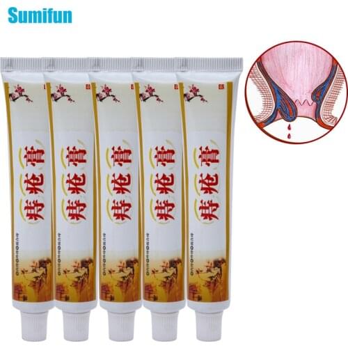 5Pcs Hemorrhoid Ointment Internal External Anal Fissure Pain Relief Cream Anti-swelling Treatment Herbal Medical Plaster Oil
