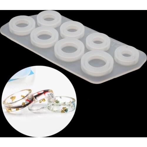 8Pcs Assorted Sizes Ring Silicone Mold Jewelry Resin Casting Mold for Crystal Epoxy Mould DIY Jewelry Making US Size 5-12