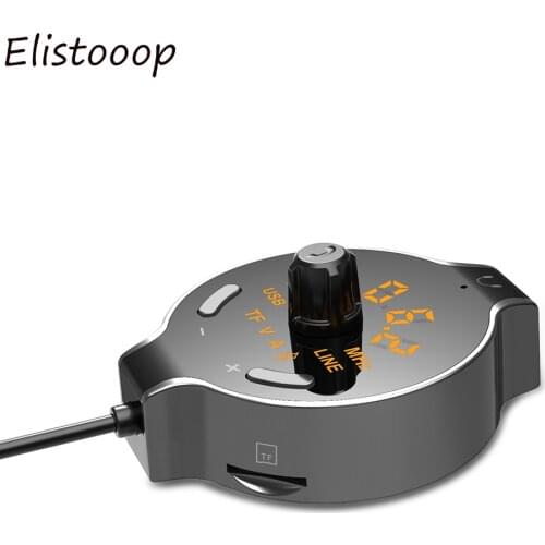 BluetoothCar Kit Handsfree Audio Music Receiver AUX Output Dual USB Car Charger Support TF Card / U Disk