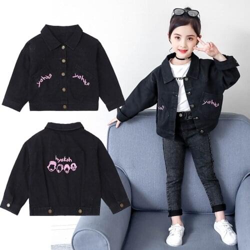 4 5 6 7 8 9 10 Years Kids Jackets Autumn High Quality Denim Jacket for Girls Children Clothes Fashion Korean Big Girls Outerwear