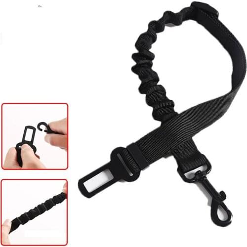Elastic Anti-shock Vehicle Car Pet Dog Cat Car Seat Belt Adjustable Dog Seat Belt Car Puppy Car Seatbelt Black Safe Travel Belt
