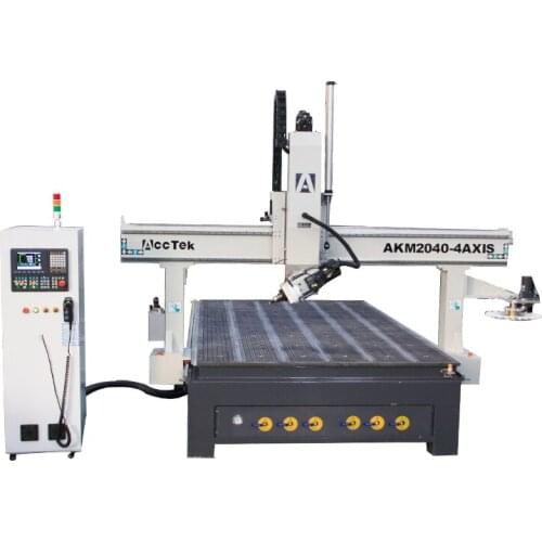 Hot Sale Cheap Wood Carving CNC Router 4 Axis AKM2040D-4A / 3D CNC 1325 Router Cylinder Boring And Milling Machine With Rotary