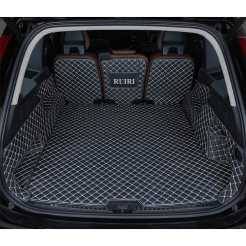 Good quality! Full set car trunk mats for Volvo XC90 5 seats 2021 waterproof cargo liner mats boot carpets for XC90 2020-2015