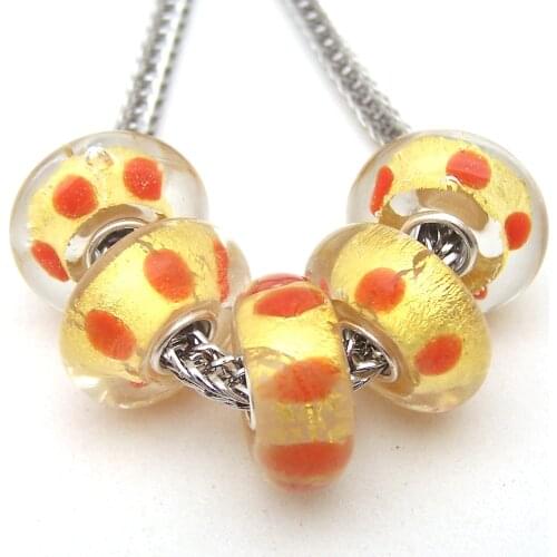 JGWGT 3009 5X 100% Authenticity S925 Sterling Silver Beads Murano Glass beads Fit European Charms Bracelet diy jewelry Lampwork