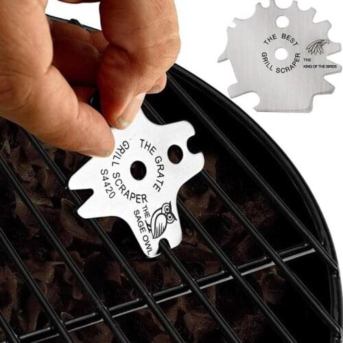 Hot Trendy Portable Metal BBQ Grills Grate Cleaner Cleaning Barbecue Scraper Scrubber Tool Grill Cleaning bbq Cleaning Scraper