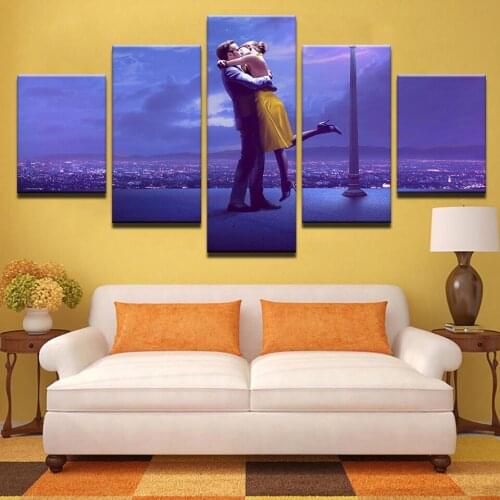 Modular Canvas HD Prints Posters Home Decor Wall Art Pictures 5 Pieces Romantic Kissing Paintings No Frame