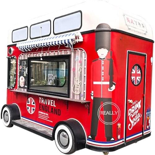Freezer Fast Food Truck Street Snacks Shop Coffee Hot Dog Electric Food Cart Conssion