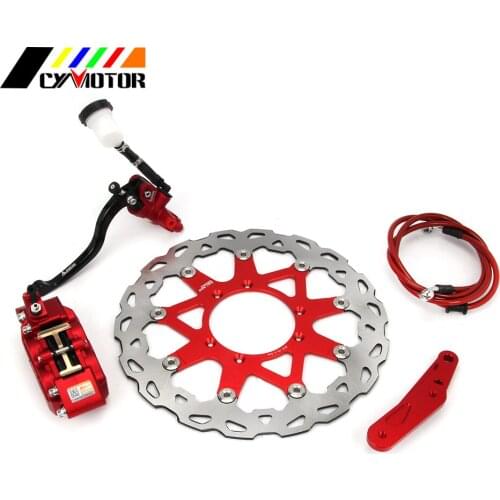 Motorcycle Front Brake System Lever Caliper Bracket Cylinder Hose 320mm Disc Rotor For HONDA CR 125 250 E R CRE CRF 250 X F R