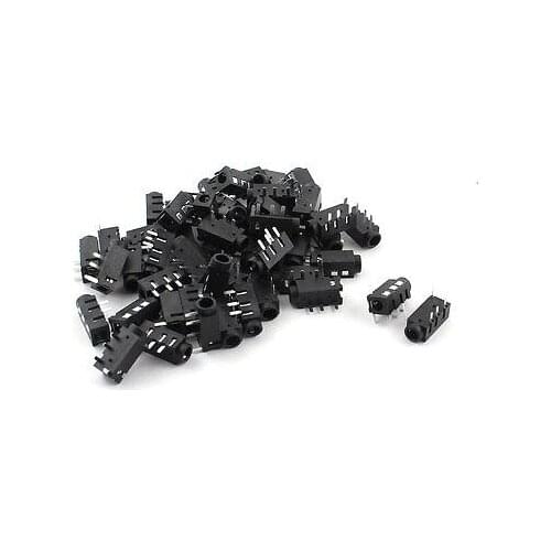 Earphone 4 Pin 3.5mm SMD PCB Mount Female Stereo Socket Connector 50pcs