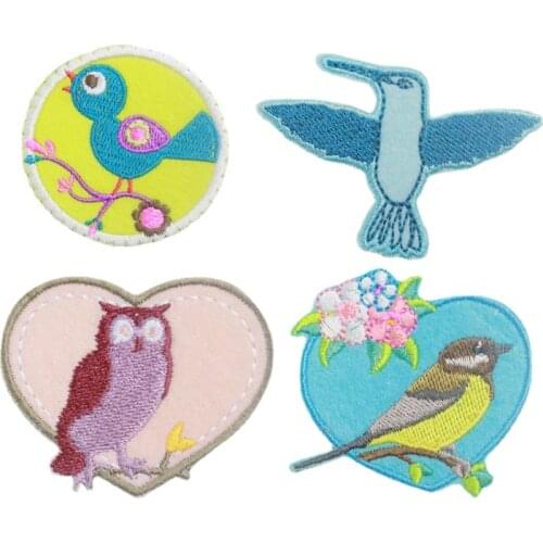 Flower Floral Bird Iron on Patch for Clothing Animal Embroidery Applique DIY Hat Coat Dress Pants Accessories Cloth Sticker