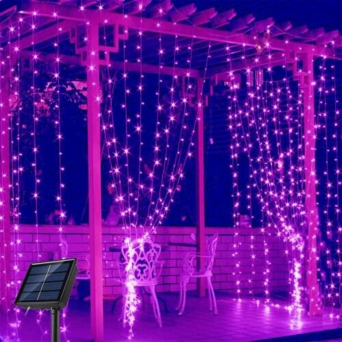 Christmas Decoration 2022 Festoon Led Light Solar Fairy Curtain Light 3Mx3M For Room Wedding Outdoor New Year Decor Accessories