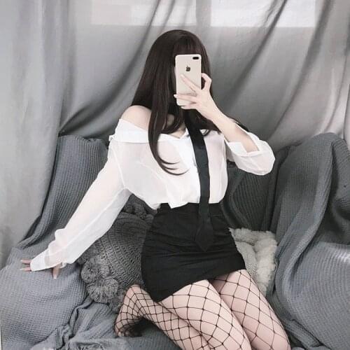 Sexy Erotic Secretary Teacher Cosplay Set Lingerie Role Play Uniform Porn Costumes Suit Hot Perspective Entice For Women