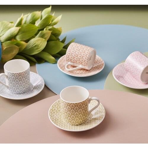 WONDERFUL MAGNIFICENT Karaca The Painter Set of 4 Coffee Cups FREE SHIPPING