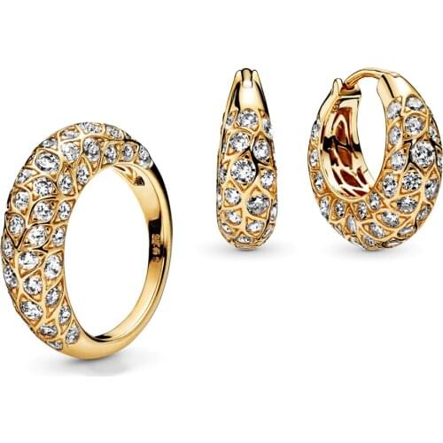 2020 High Quality Silver 925 Hoop Classic Sparkling Pattern Earrings Original Woman Jewelry Temperament Simple Gift