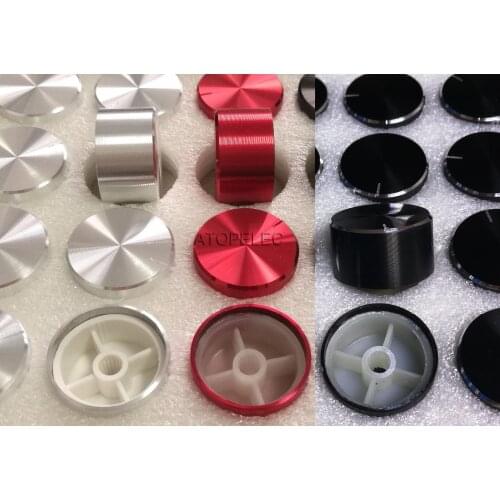 10pcs 30mm*17mm Aluminum DAC CD Amplifier Potentiometer Volume Knob 6mm Knurled High Quality Black/Red/Silver Color