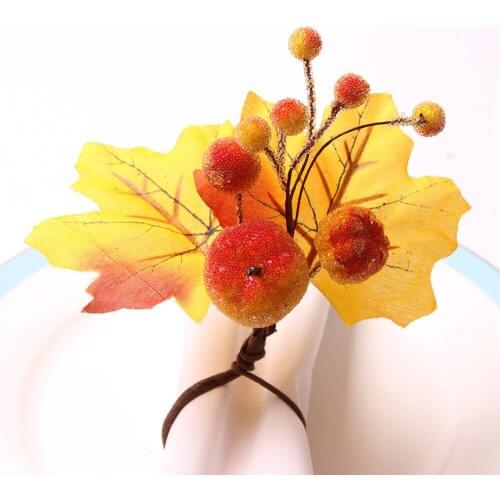 10pcs Christmas table decoration pine cone napkin ring bells cedar napkin buckle wooden napkin ring