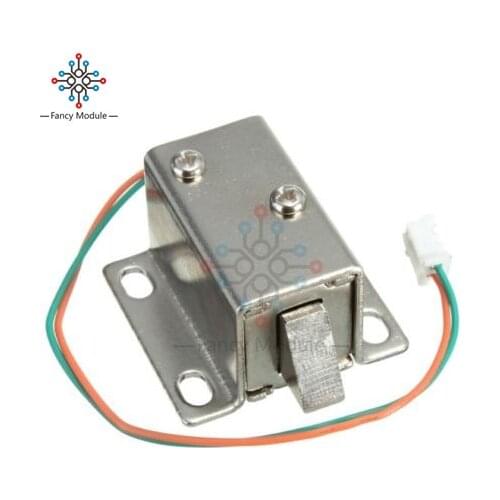 DC 12V 350mA Mini Small Solenoid Electromagnetic Electric Control Cabinet Drawer Lock for DIY Project 27*29*18mm