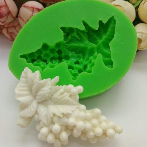 KUXSE 3D Grapes Silicone Mold Fondant Cake Decorating Tool Sugarcraft Chocolate Candy Gumpaste Molds Baking Tool