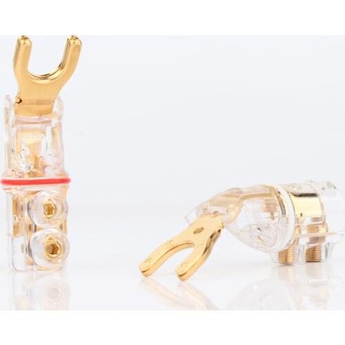 WBT style Hifi audio Y Spade Connector plug Speaker Cable Terminal plug Hifi audio Plug LoudspeakerCable Jack