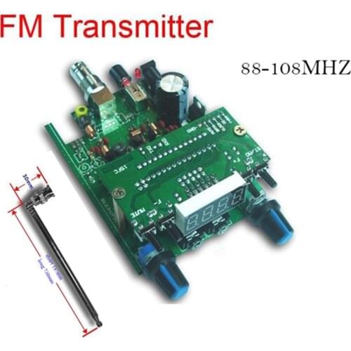 88-108MHz Home Signal Improve PLL Stereo Radio Station Board Digital Display FM Transmitter LED Module 200m Mini 0.5W DC 12V