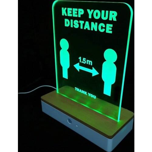 Social Distancing Acrylic Sign/Keep Distance Warning Sign| Distance Awareness Device